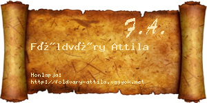 Földváry Attila névjegykártya