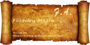 Földváry Attila névjegykártya
